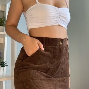 Brown Corduroy Skirt